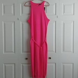 Hot pink Midi Body con
